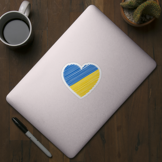 I Love Ukraine (blue and yellow heart) by COUNTRY FLAGS